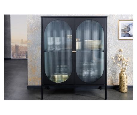 Vstyle Irresistible 289145 Βιτρίνα, Μαύρο, Χρυσό 110x90x35