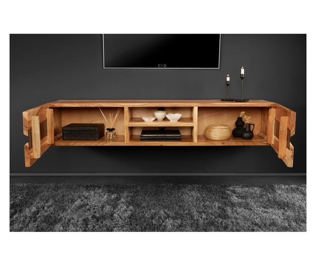 Suport TV, natural, negru