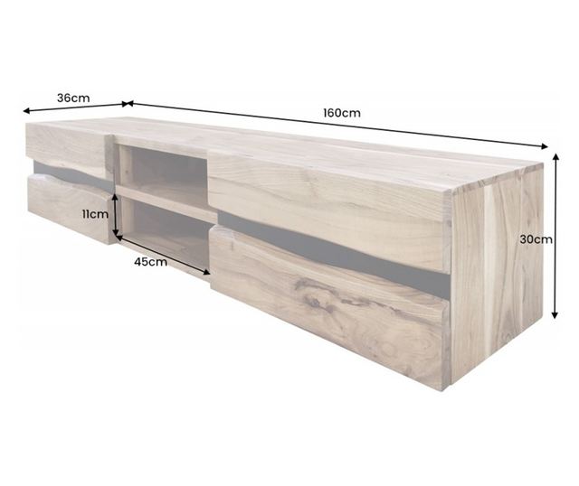 Suport TV, natural, negru