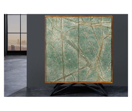 Vstyle Irresistible 289324 Omarica, lakiran, furniran, akacijev les, kamniti furnir 120x100x38