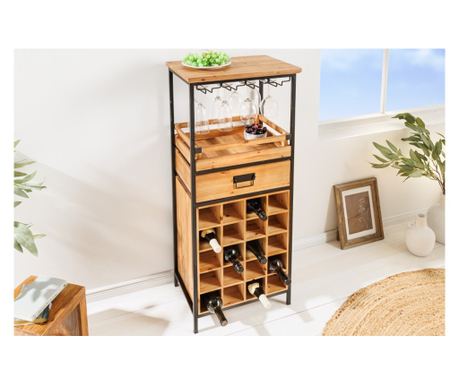 Stalak za boce Vstyle Irresistible 289345, prirodna, crna 120x48x34