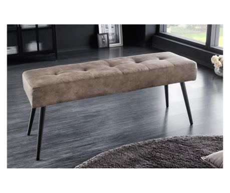 Bancă Vstyle Irresistible 289407, Negru, Taupe, Microfibră (100% Poliester), Căptușeală Spumă, Metal Vopsit Pulbere 45x100x35