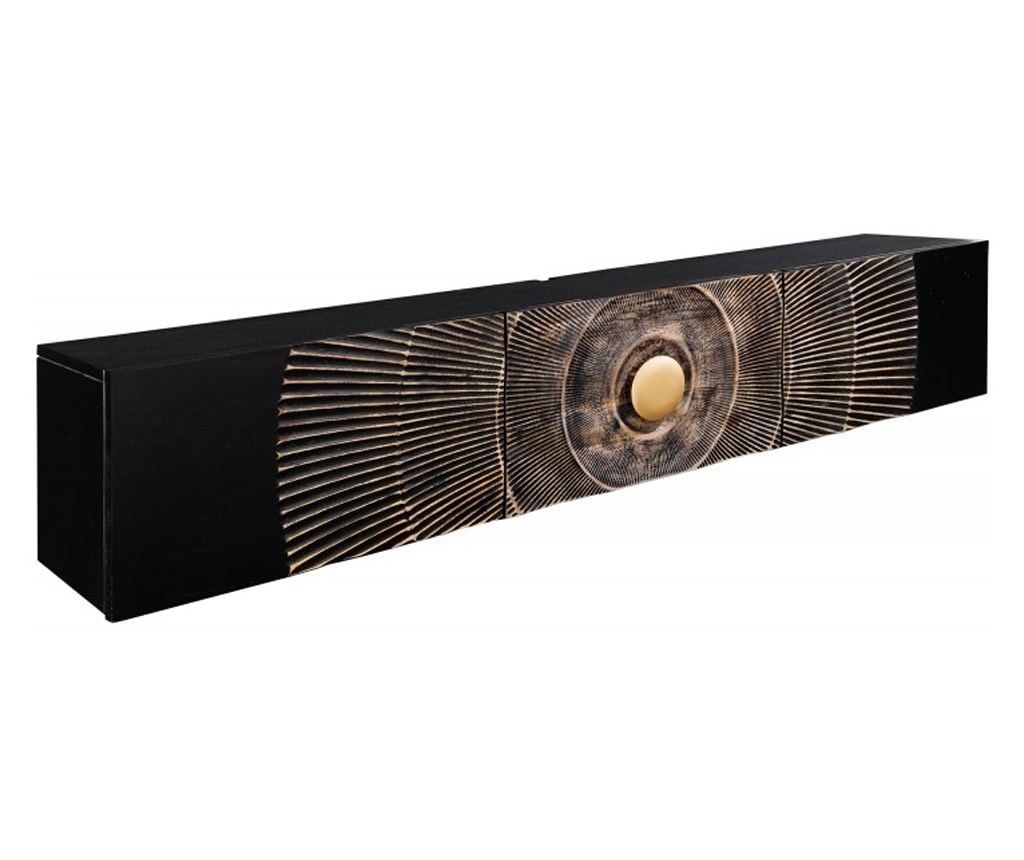 TV skrinka Vstyle Irresistible 289409, čierna, zlatá, lakované mangovníkové drevo, zadná doska: MDF 33x160x33 - 7
