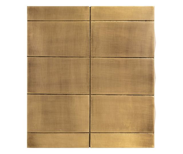 Stolik Nocny Collada z 3 Szufladami, Richmond Interiors, Złoty, Czarny, Złoto Szczotkowane