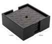 Set de Coastere Yora, Richmond Interiors, Negru, MDF, Sticlă, Rexine thumbnail 3