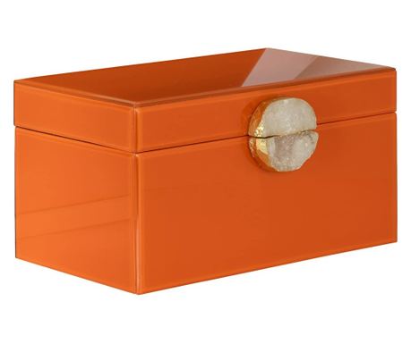 Škatla za nakit Lia, Richmond Interiors, oranžna, bela, zlata