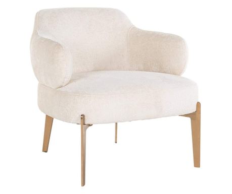 Кресло Venus, бял шенил, Richmond Interiors, бяло, златно, bergen 900 бял шенил