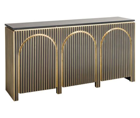 Бюфет с 3 врати Les Arcs, Richmond Interiors, златист, черен