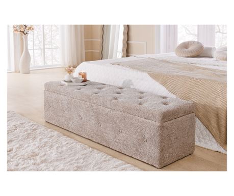 Klupa Vstyle Irresistible 289633, boja šampanjca greige, bouclé tkanina 40x40x140
