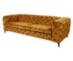 Vstyle Irresistible 289666 Canapea cu 3 locuri, Galben Muștar, Catifea, Lemn de Plop, Metal thumbnail 2