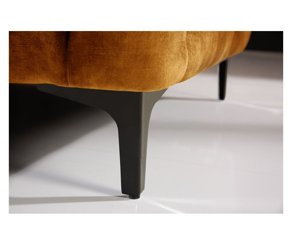 Vstyle Irresistible 289666 Canapea cu 3 locuri, Galben Muștar, Catifea, Lemn de Plop, Metal - 8