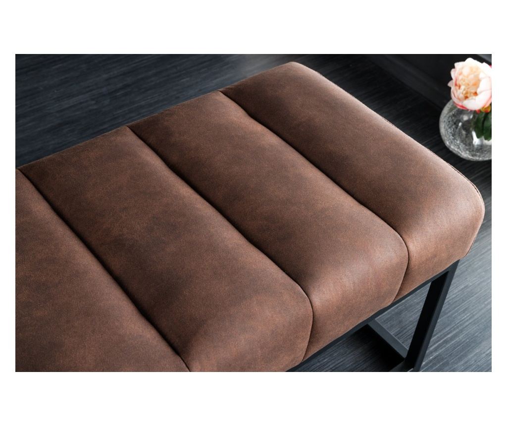 Vstyle Irresistible Lavica 289674, Antická hnedá, čierna, mikrovlákno, kov 40x40x108 - 6
