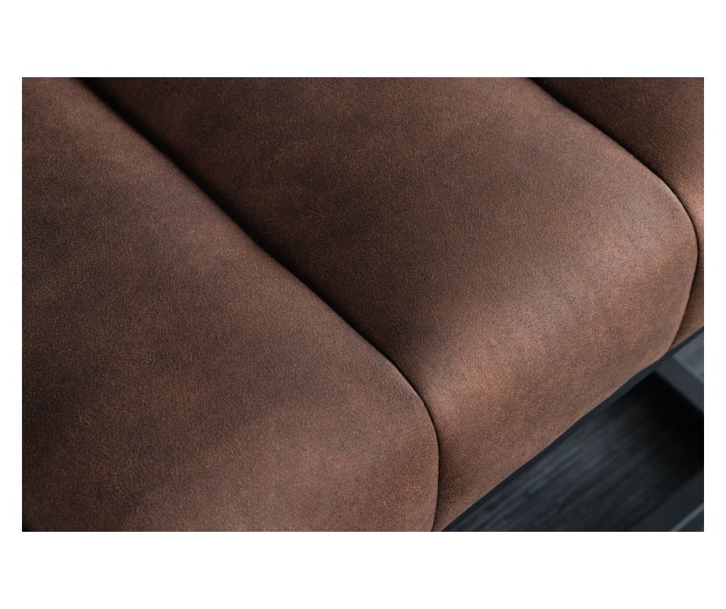 Vstyle Irresistible Lavica 289674, Antická hnedá, čierna, mikrovlákno, kov 40x40x108 - 7