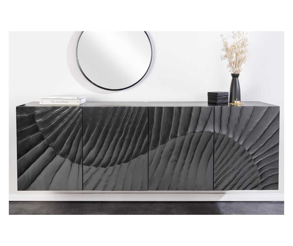 Comodă Vstyle Irresistible 289708, Negru, Lemn de Mango 58x38x177 - 3