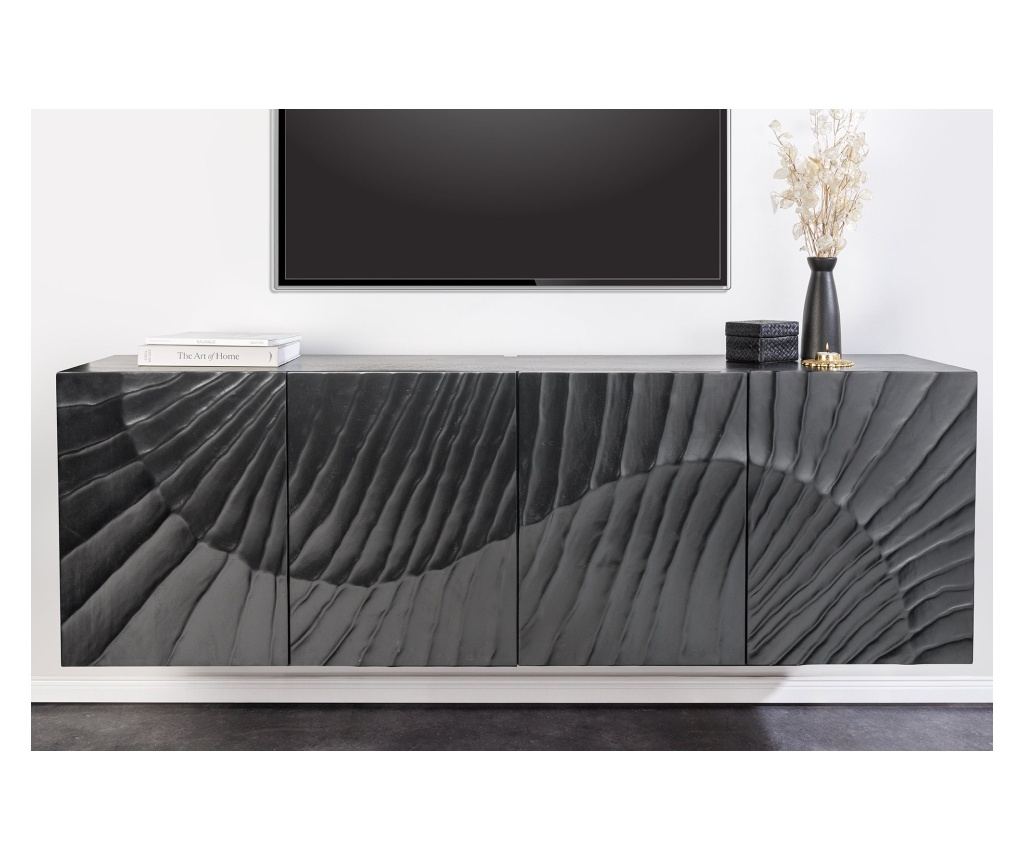 Comodă Vstyle Irresistible 289708, Negru, Lemn de Mango 58x38x177 - 9