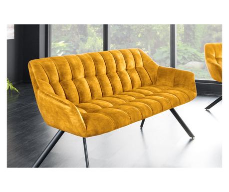Klupa Vstyle Irresistible 289711, senf žuta, crna, tkanina (100% poliester), pjena, premazani metal 85x65x165