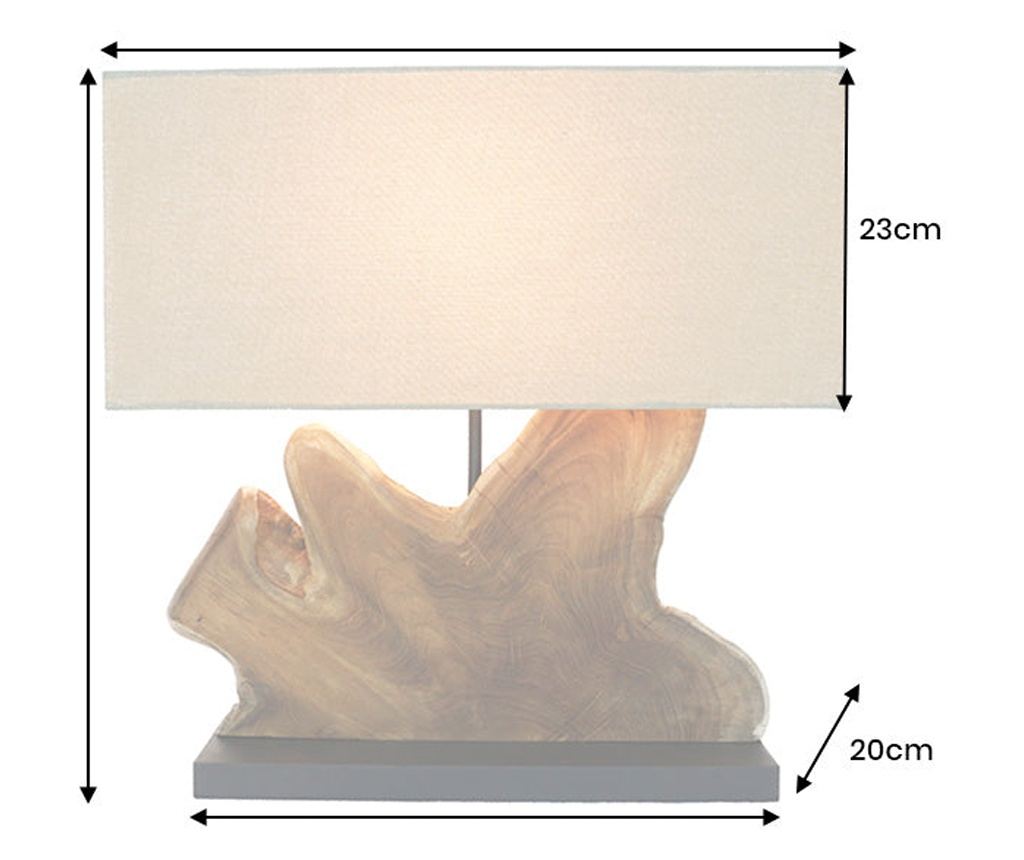 Lampă de masă Vstyle Irresistible 289750, Culoare Lemn, Negru, Bej, Teak, 65% In, 35% Poliester, Lemn 50x20x50 - 12