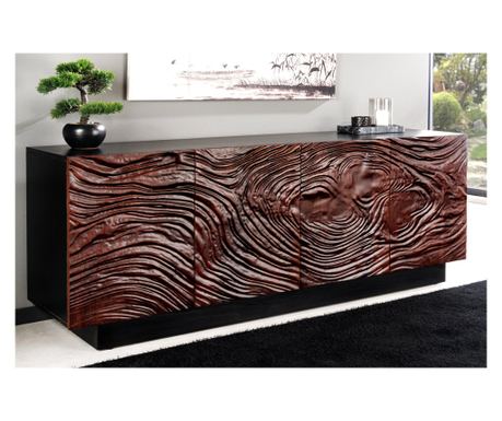 Vstyle Irresistible 289890 Συρταριέρα, Μαύρο, Καρυδί, Ξύλο Ακακίας 76x40x175