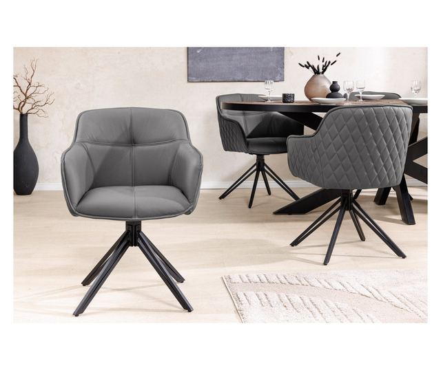 Set de 2 scaune pivotante, gri