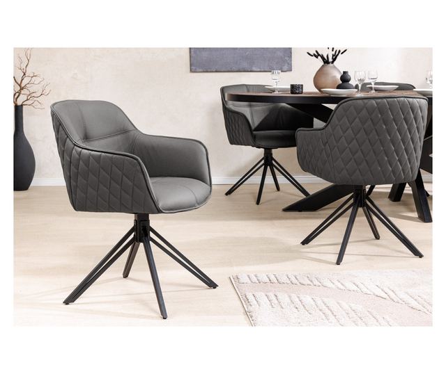 Set de 2 scaune pivotante, gri