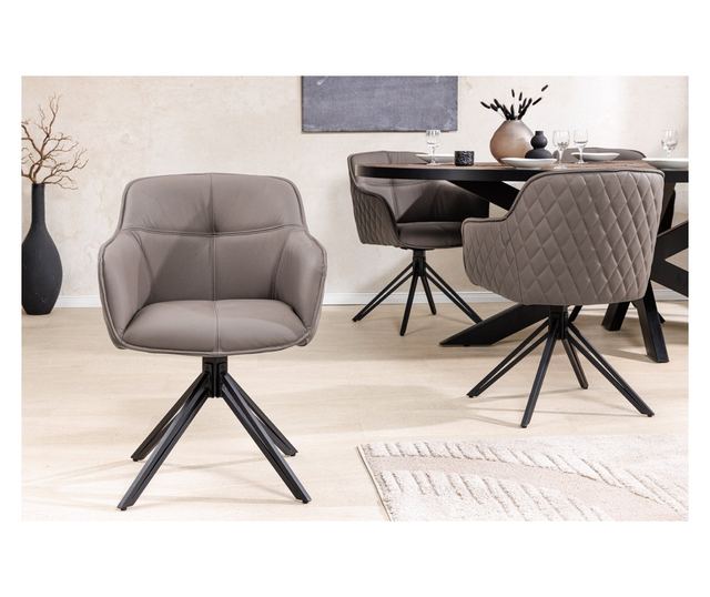 Set de 2 scaune pivotante, Taupe