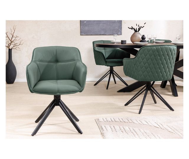 Set de 2 scaune pivotante, verde