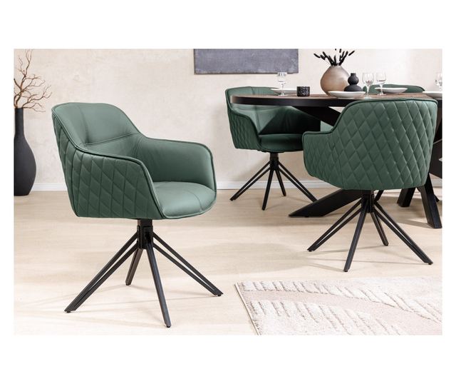 Set de 2 scaune pivotante, verde