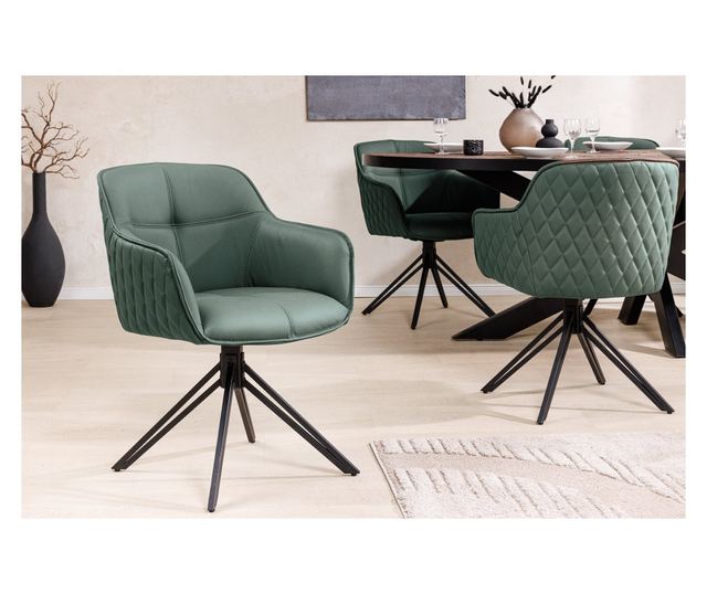 Set de 2 scaune pivotante, verde