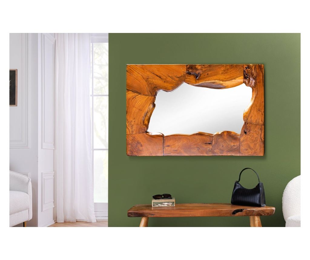Oglindă Vstyle Irresistible 287955 din lemn, culoare Teak - 3