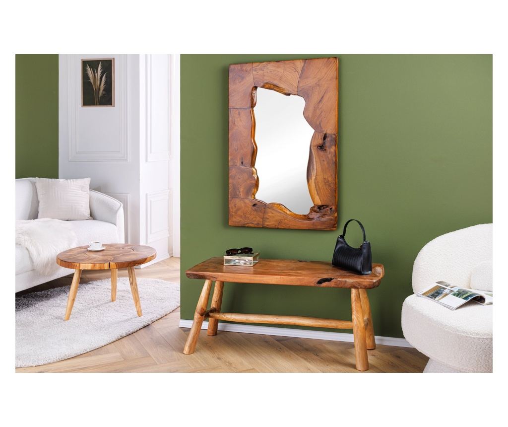 Oglindă Vstyle Irresistible 287955 din lemn, culoare Teak - 4