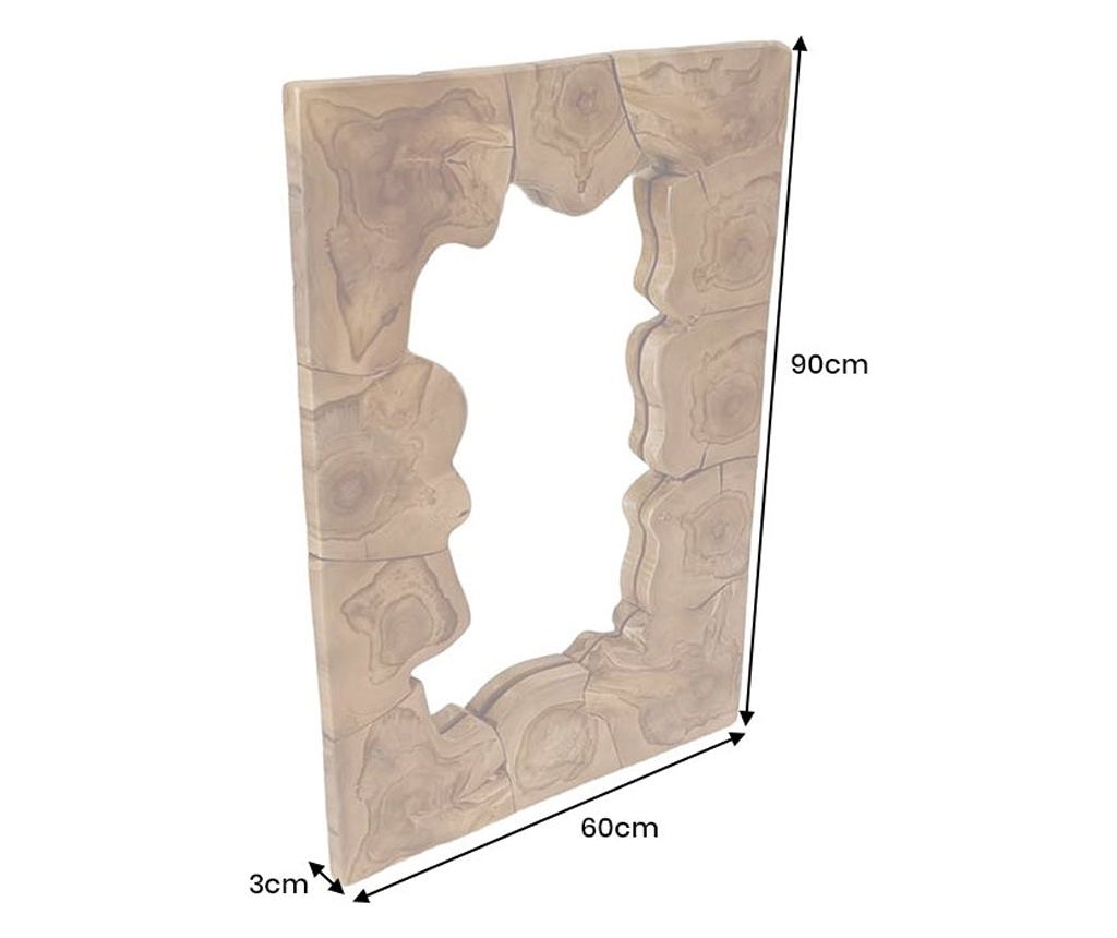 Oglindă Vstyle Irresistible 287955 din lemn, culoare Teak - 12