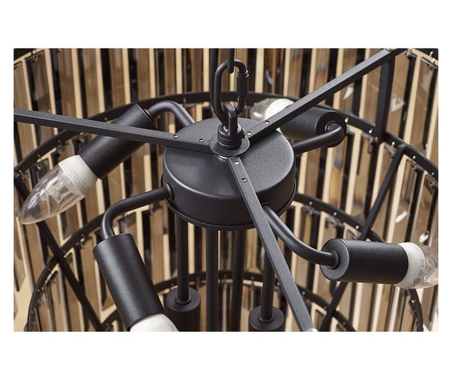 Candelabru, gri și negru