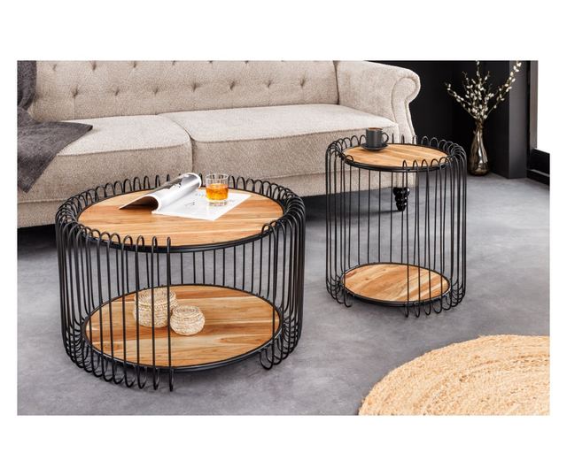 Pomoćni stolić, boja drva, crna