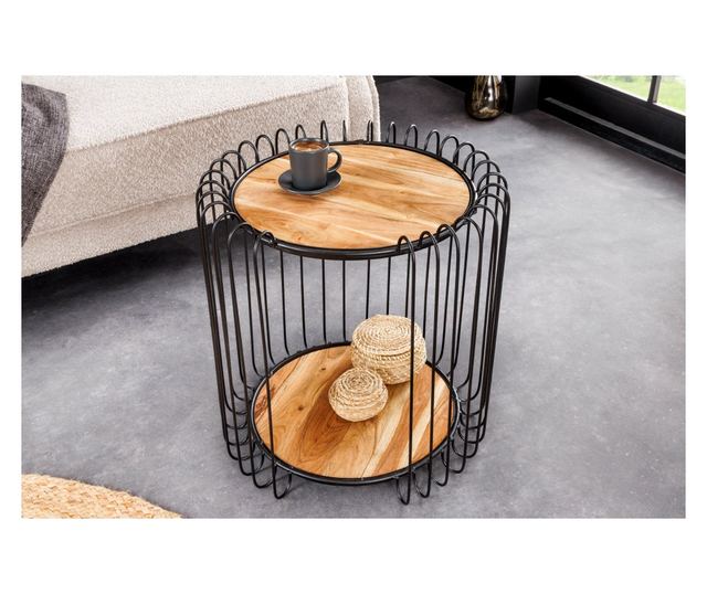 Pomoćni stolić, boja drva, crna