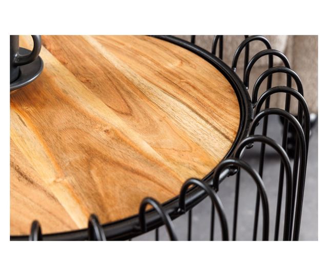 Pomoćni stolić, boja drva, crna