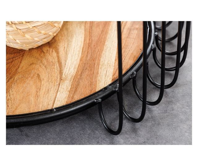 Pomoćni stolić, boja drva, crna