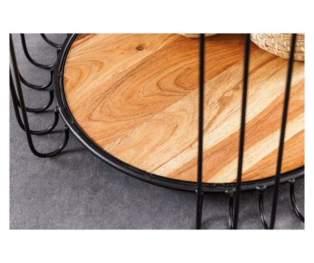 Pomoćni stolić, boja drva, crna