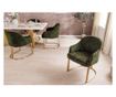 Set of 2 Chairs, Dark Green and Champagne