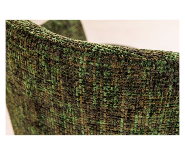 Set of 2 Chairs, Dark Green and Champagne