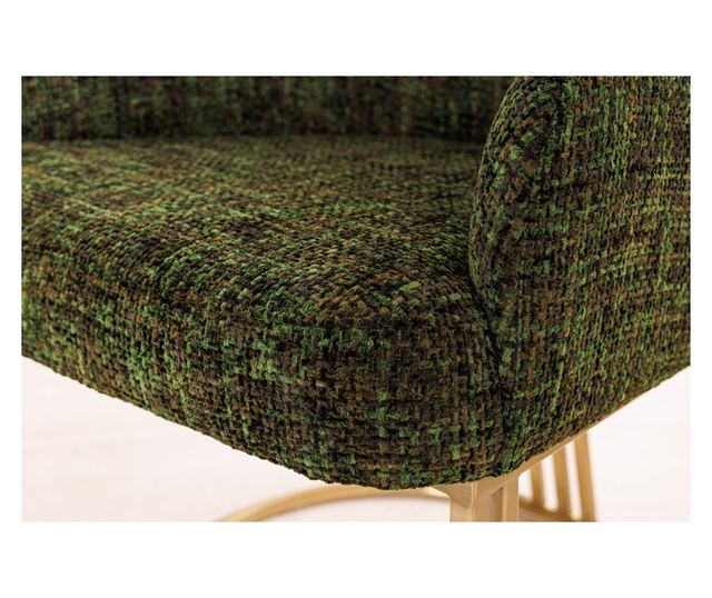 Set of 2 Chairs, Dark Green and Champagne
