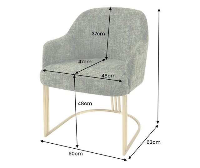 Set of 2 Chairs, Dark Green and Champagne