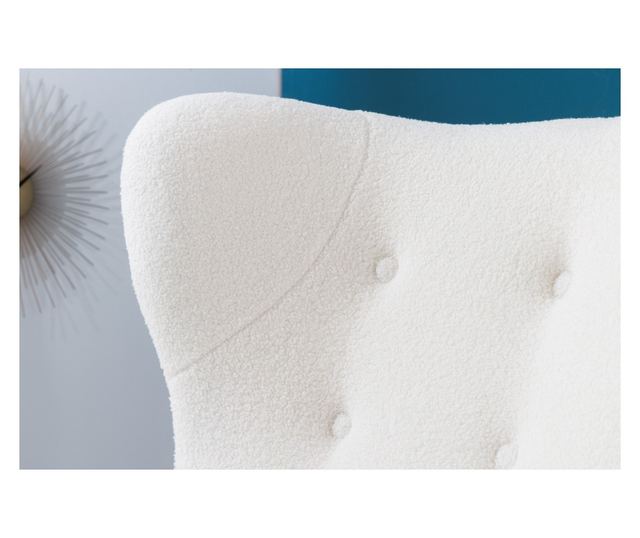 Fotoliu cu spătar înalt, Alb, Negru