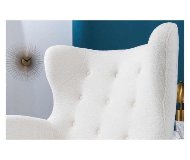 Fotoliu cu spătar înalt, Alb, Negru