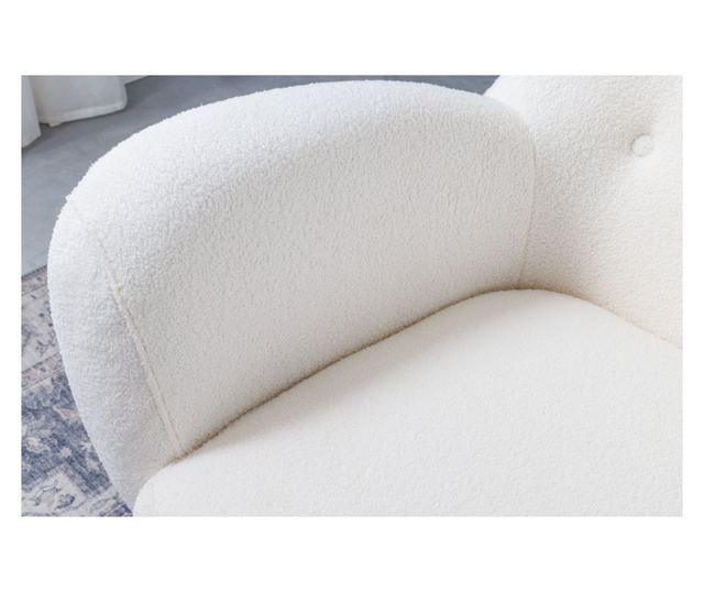 Fotoliu cu spătar înalt, Alb, Negru