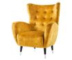 Fotoliu cu spătar înalt, galben muștar, negru, argintiu
