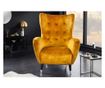 Fotoliu cu spătar înalt, galben muștar, negru, argintiu