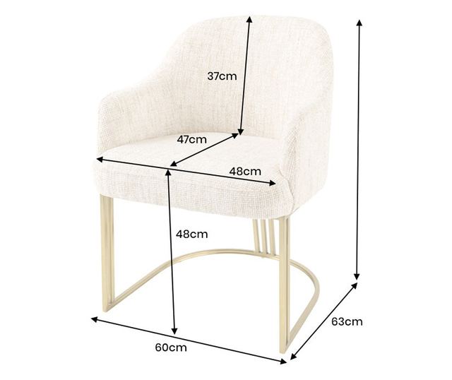 Set de 2 scaune, bej & șampanie