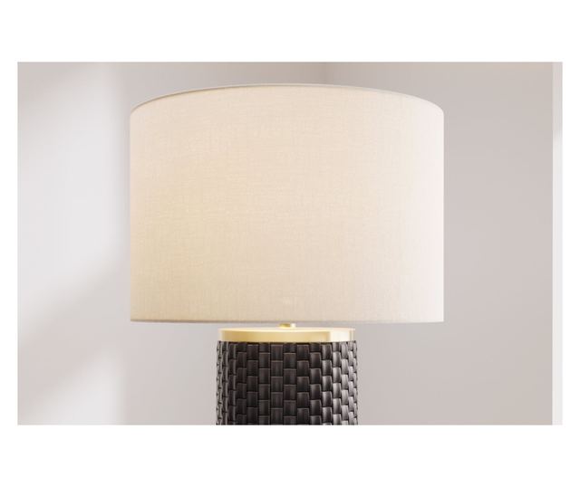 Lampă de masă, negru, auriu, alb