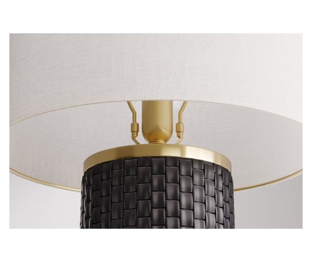 Lampă de masă, negru, auriu, alb