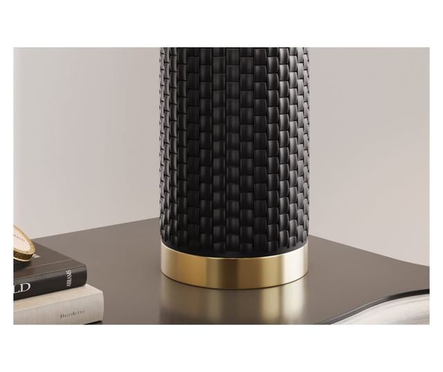 Lampă de masă, negru, auriu, alb